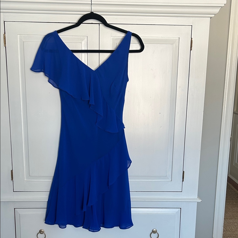Ralph Lauren Asymmetrical Blue Dress
